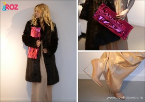 haina blana margiela for h&m si pink candy clutch