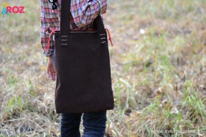 sacosa piele maro hand made