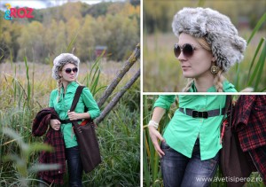 tinuta cu caciula de blana h&m