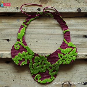 guler handmade roz cu verde