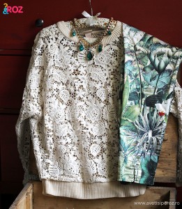 bluza dantela hm si pantaloni CONSCIOUS