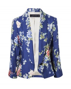 blazer albastru cu flori zara