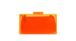 clutch portocaliu transparent zara