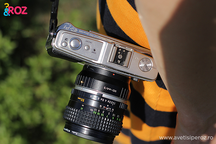 olympus pen si fusta cu dungi