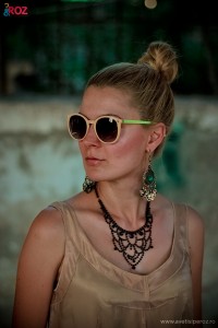 blonde girl in gold