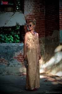 rochie gold margiela