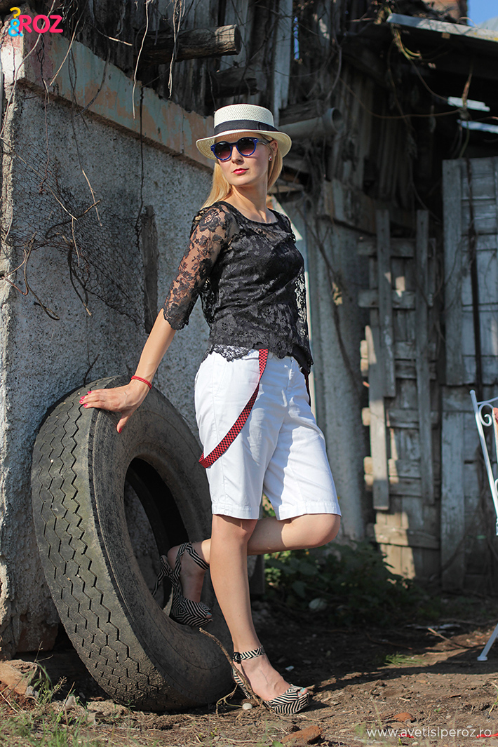 tinuta cu bluza dantela
