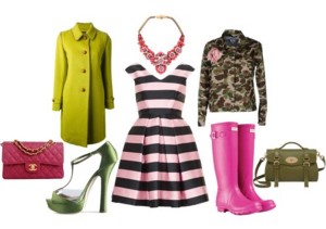 mix roz cu verde