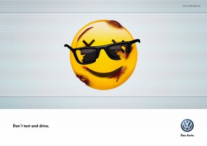 vw dont text and drive sunglasses