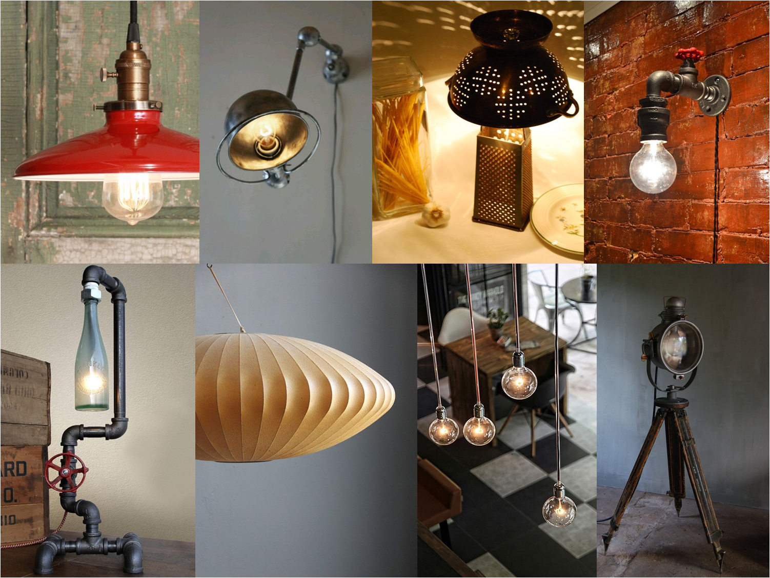 retro and industrial lamps
