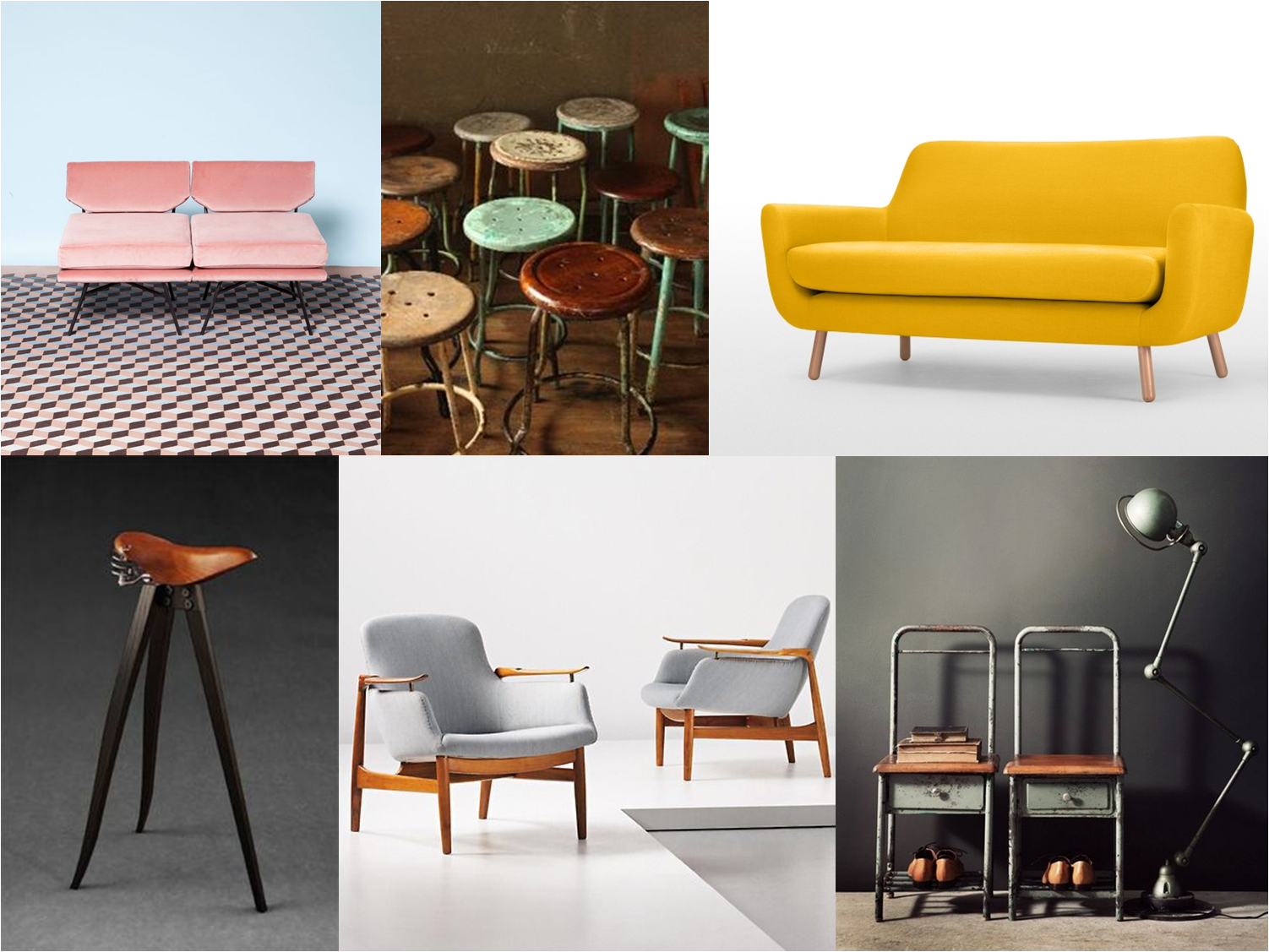 retro and modern chairs