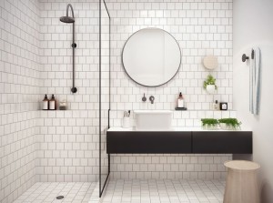 white bathroom tile
