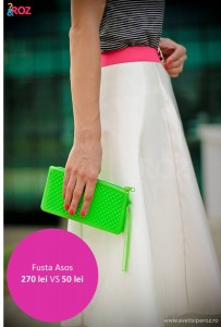 fusta asos alba din musama