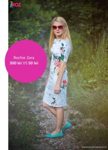 rochie zara cu flori la reducere
