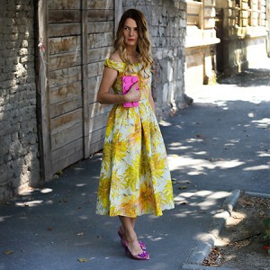 rochie galbena cu flori asos