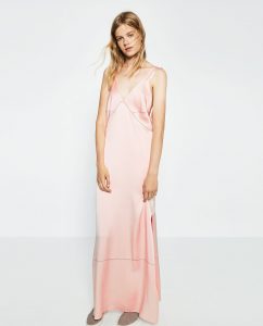 rochie lunga roz zara