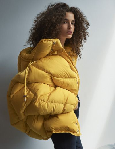 yellow winter coat