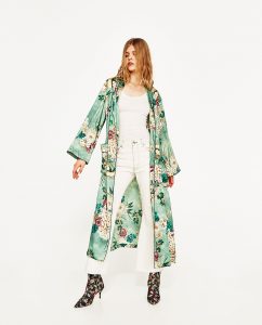 chimono verde zara