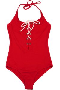 costum baie rosu intreg