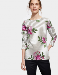 tricou cu dungi si flori
