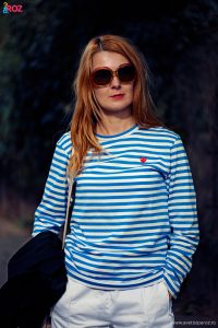 tinuta casual cu dungi
