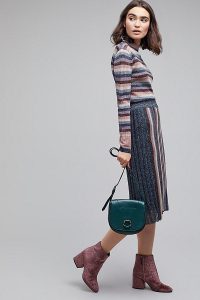 metallic pleated skirt