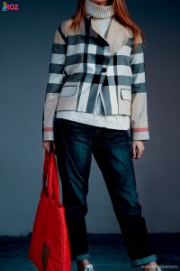 turtle neck jumper and burberry jacket