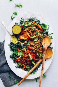 lentil salad with roasted veggies