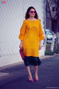 tinuta cu rochie si fusta