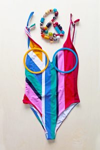 costum de baie zara cu dungi