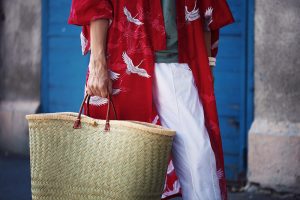 kimono si pantaloni albi