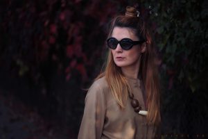 marni sunglasses and messy bun