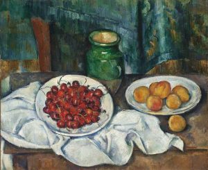 paul cezanne still life with cherries and peaches