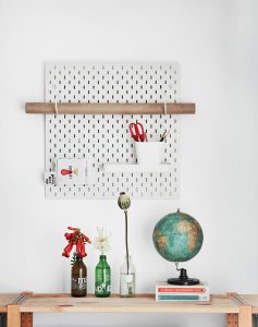 panou perforat pentru birou de la IKEA
