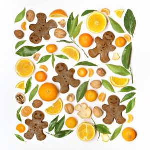 turta dulce, nuci si clementine