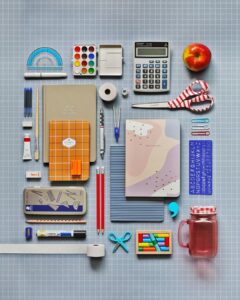 back to school flat lay